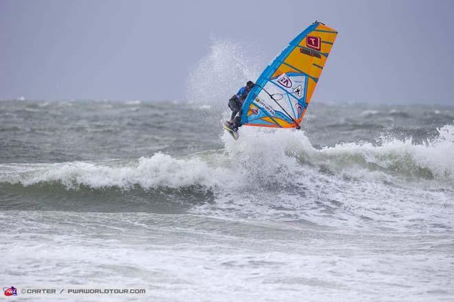 Thomas Traversa off the lip - PWa Cold Hawaii World Cup 2013 ©  John Carter / PWA http://www.pwaworldtour.com